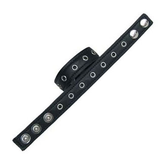 Black Leather Cock Ring With Eyelets