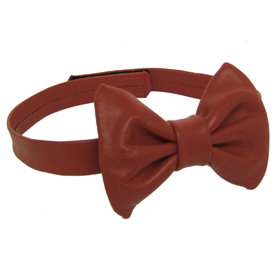 Red Leather Bow Tie
