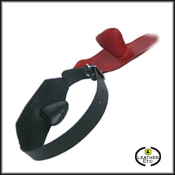 Leather Gag With Straps | Red | Black