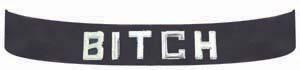 Black Leather BITCH ID Wristband