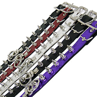 Collar With Metal Ring And Spikes