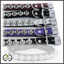 Leather Collar With Hexagon Spikes Leather Collar With Hexagon Spikes