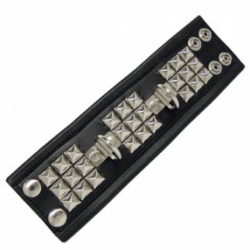 Wristband With Pyramid Studs And D Rings