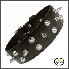 Bull Dog Collar In Black Leather Bull Dog Collar In Black Leather