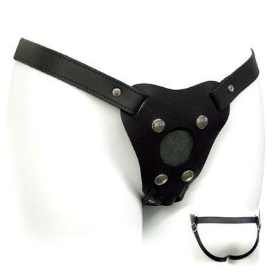 Basic Dildo Harness In Black Leather