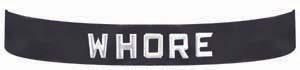 Black Leather WHORE ID Band