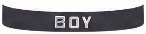 Black Leather BOY ID Wristband