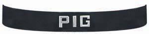 Black Leather PIG ID Wristband