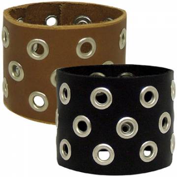 Leather Wrist Band With Eyelets
