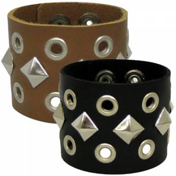 Pyramid Studs And Eyelet Wristband