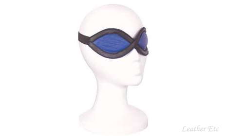 Blue And Black Leather Bondage Blindfolds