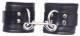 Black Leather Ankle Restraints with Piping