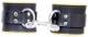 Black Leather Ankle Restraints with Piping
