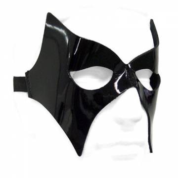 Fetish Bat Mask In Black Patent Leather