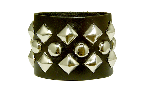 Pyramid And Round Studs Wristband