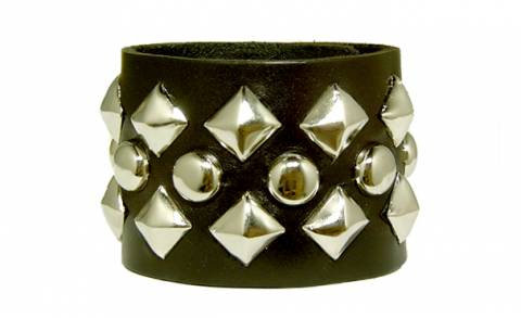 Pyramid And Round Studs Wristband