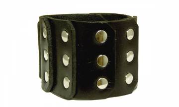 Leather And Metal Rivets Wristband