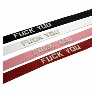 Leather Wristband With FUCK YOU ID