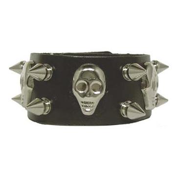 Wristband With Spikes And Skulls