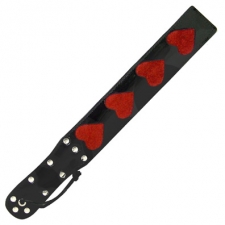 Leather Slapper With Red Hearts Leather Slapper With Red Hearts