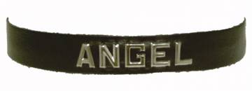 Black Leather ANGEL ID Wristband