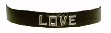 Black Leather LOVE ID Wristband