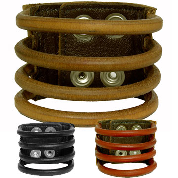 Four Row Leather Lace Wristband