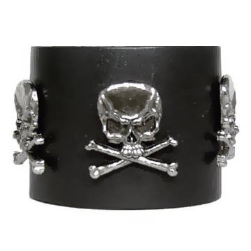 Skull And Cross Bone Wristband - Wide