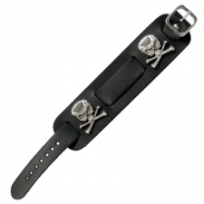 Wristband With Skull And Cross Bone Studs Wristband With Skull And Cross Bone Studs