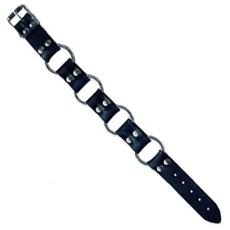 Black Leather Ring And Ring Armband