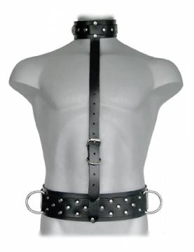 Bondage Belt And Collar Combo