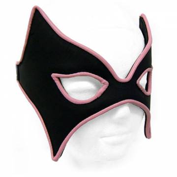 Black Leather Mask With Pink Piping