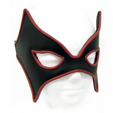 Fetish Mask With Red Leather Piping