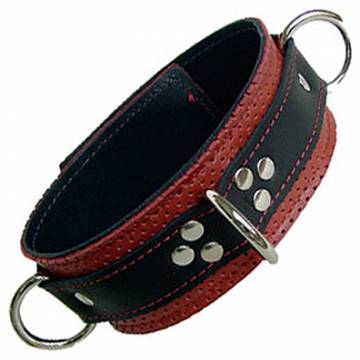 Perforated Leather Locking Buckle Collar