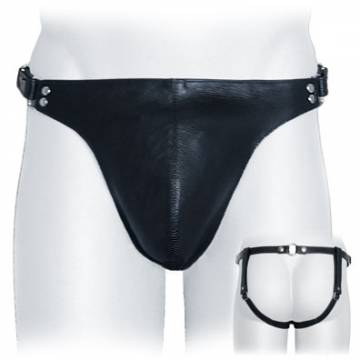 Leather Jock With Two Strap Back