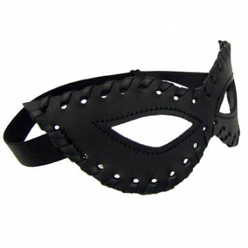 Black Leather Mask With Weaved Edges