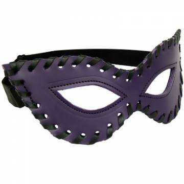 Purple Leather Mask With Black Laces