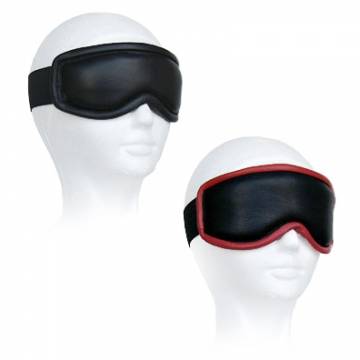 Leather Blindfolds With Black or Red Piping