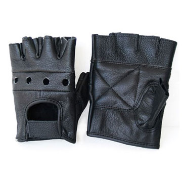 Fingerless Gloves In Black Leather