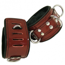Shiny Red Leather Bondage Cuffs Shiny Red Leather Bondage Cuffs