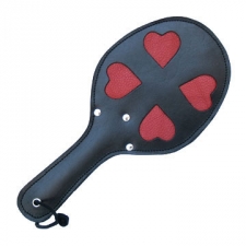 Leather Paddle With 4 Red Hearts Leather Paddle With 4 Red Hearts