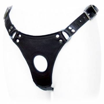 Black Leather Low Rider Strap On