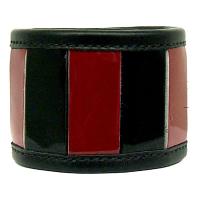 Black And Red Patent Wristband
