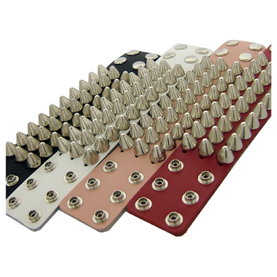 Three Row English Cone Studded Wristband