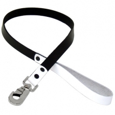White And Black Leather Fetish Leash White And Black Leather Fetish Leash