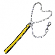 Yellow Leash With Leopard Piping Yellow Leash With Leopard Piping