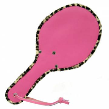 Pink Leather Paddle With Piping