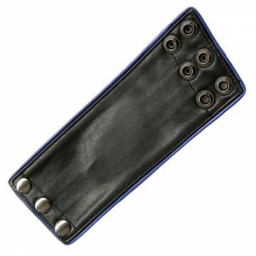 Black Wrist Wallet With Blue Trim