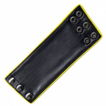 Black Wrist Wallet With Yellow Trim