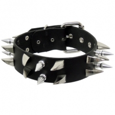Leather Collar With Spike And Claws Leather Collar With Spike And Claws
